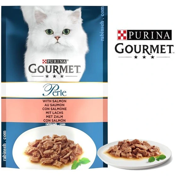 پوچ گربه گورمت با طعم ماهی سالمون در سس